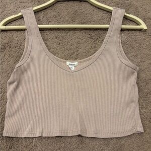 Garage Women's Ribbed Crop Tank - Beige